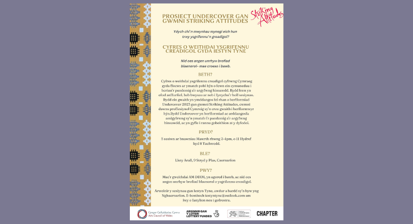 Gweithdai Ysgrifennu Creadigol am ddim