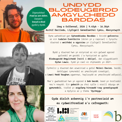 Undydd Blodeugerdd Amgylcheddol Barddas – cyfle i feirdd profiadol a newydd