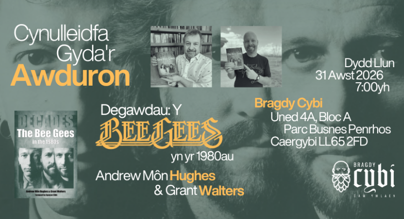 Sgwrs am y Llyfr a Dathliad – DECADES: The Bee Gees in the 1980s